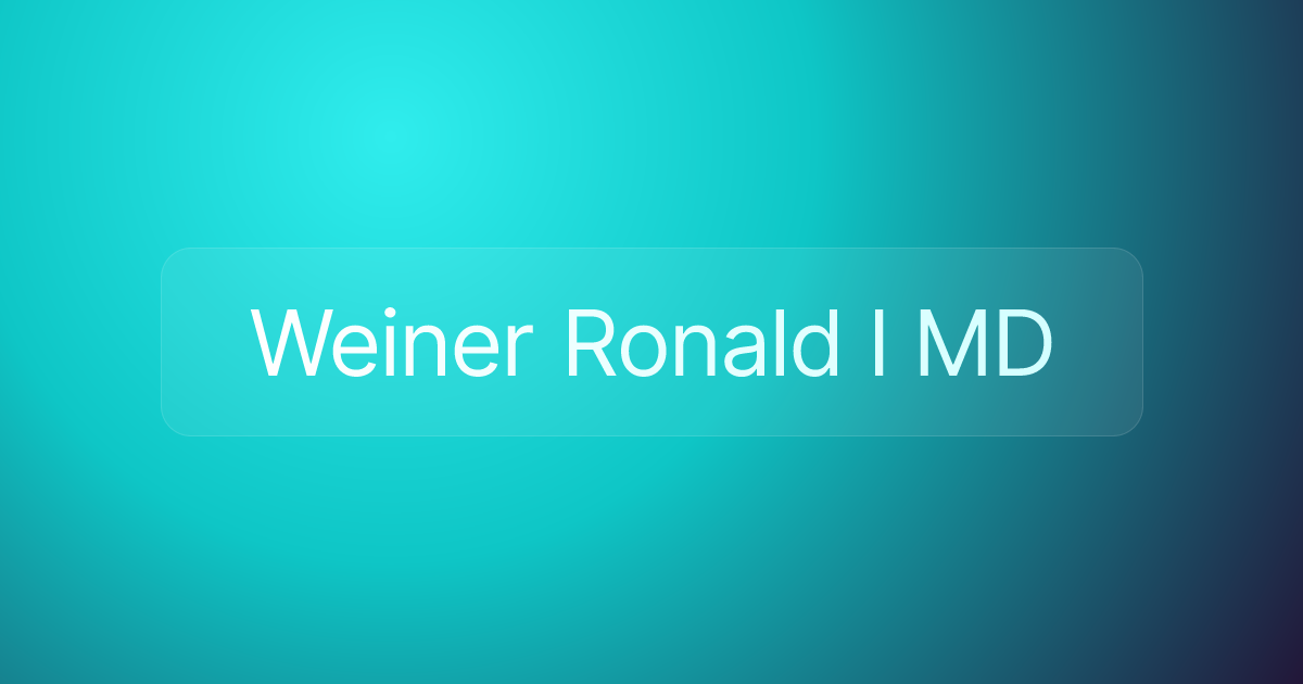 Weiner Ronald I MD
