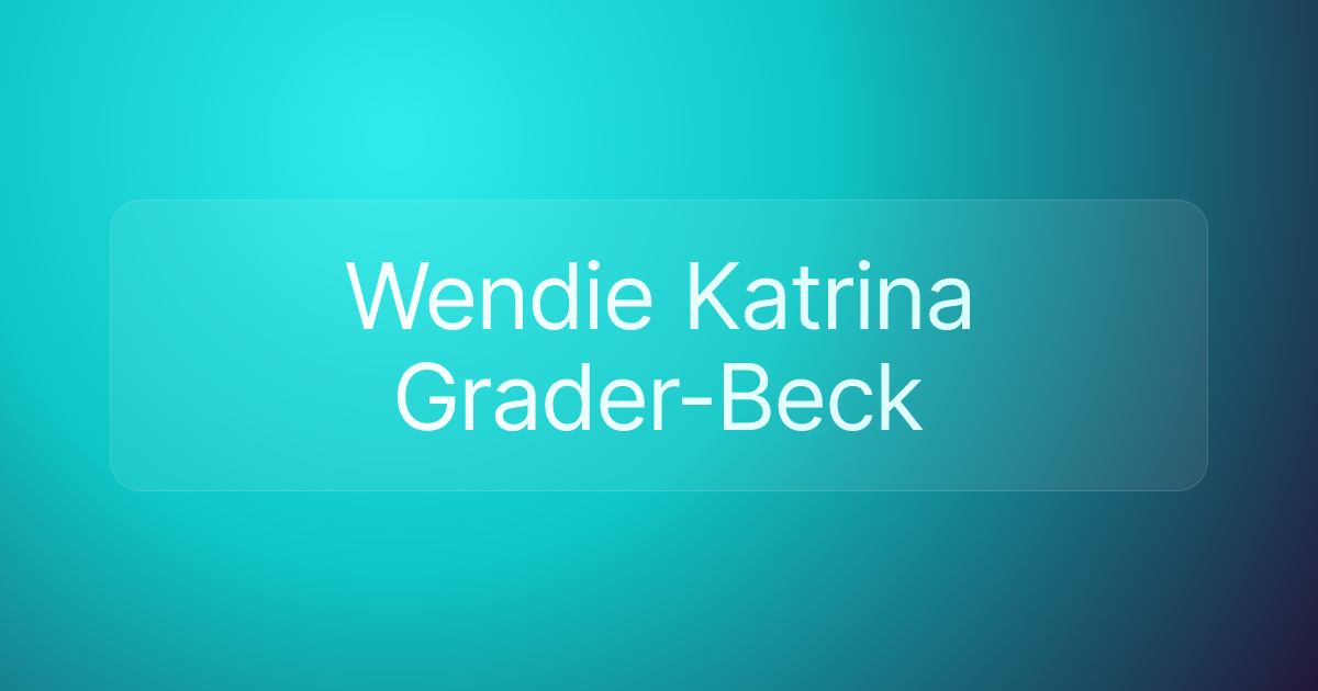 Wendie Katrina Grader-Beck