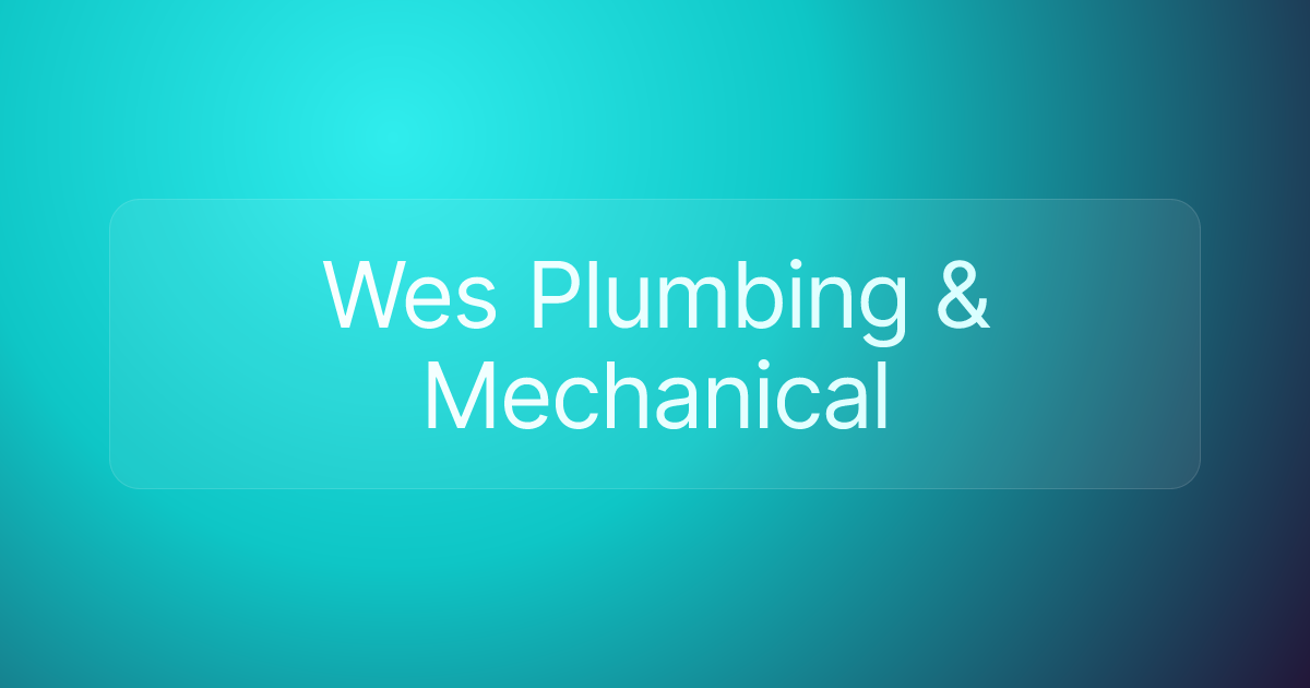 Wes Plumbing & Mechanical