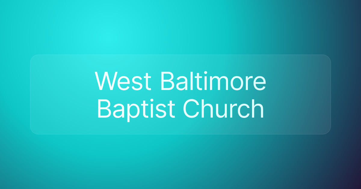West Baltimore Baptist Church