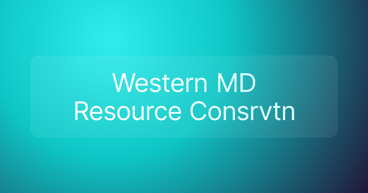 Western MD Resource Consrvtn