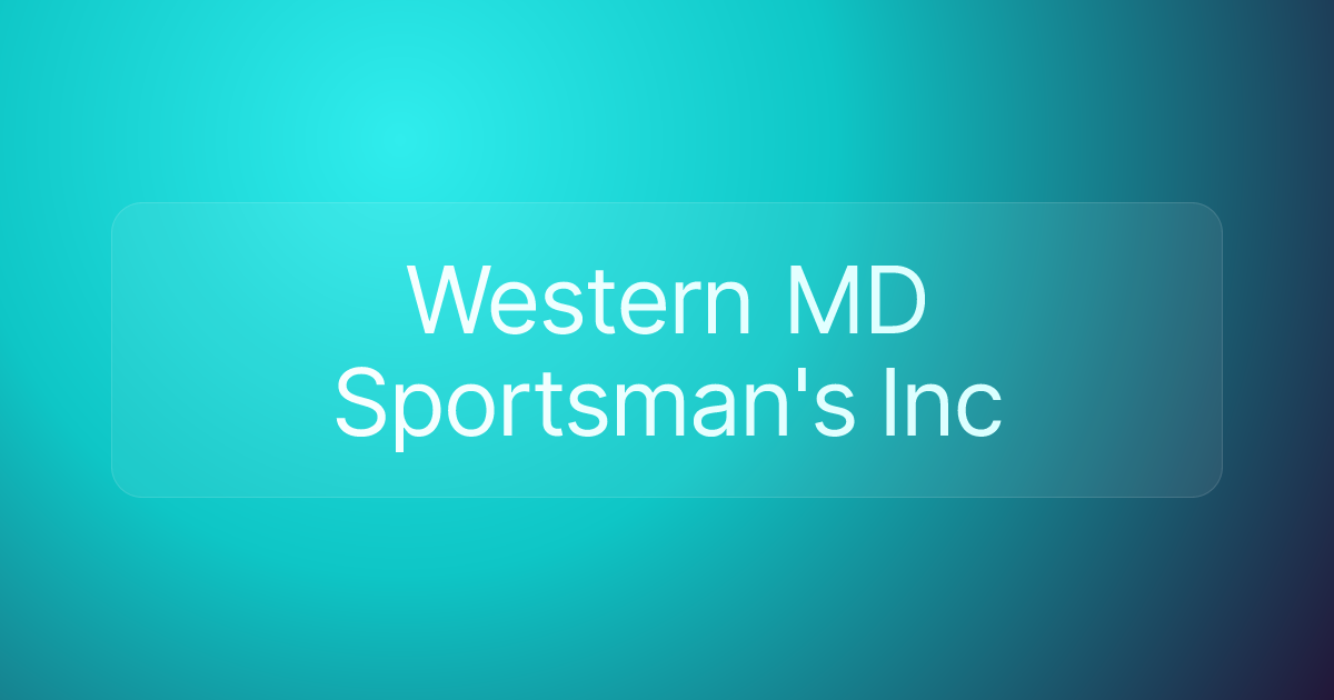 Western MD Sportsman's Inc
