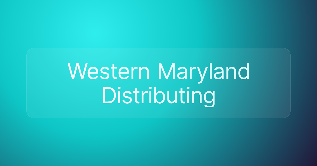 Western Maryland Distributing
