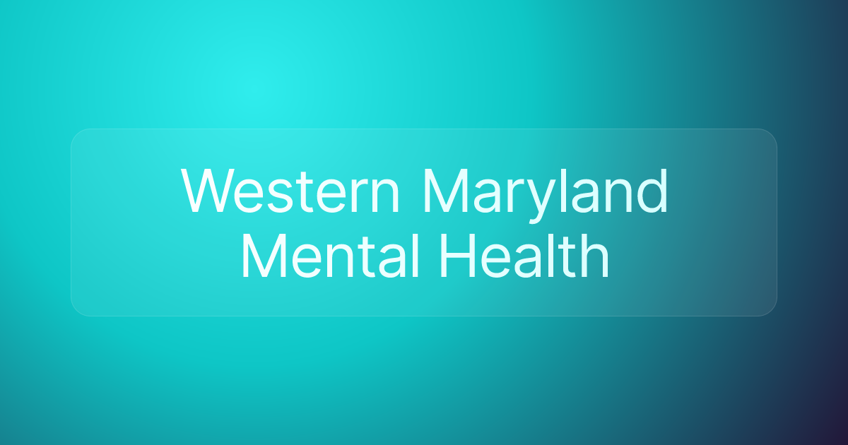 Western Maryland Mental Health