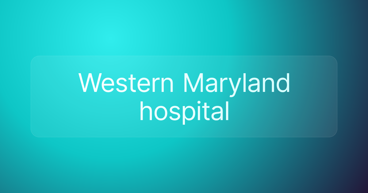 Western Maryland hospital