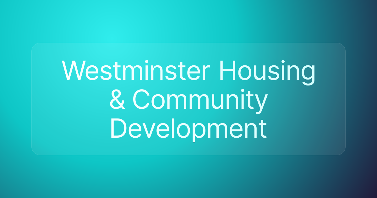 Westminster Housing & Community Development