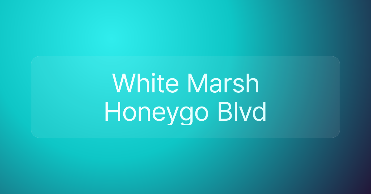 White Marsh Honeygo Blvd