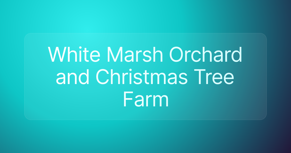 White Marsh Orchard and Christmas Tree Farm
