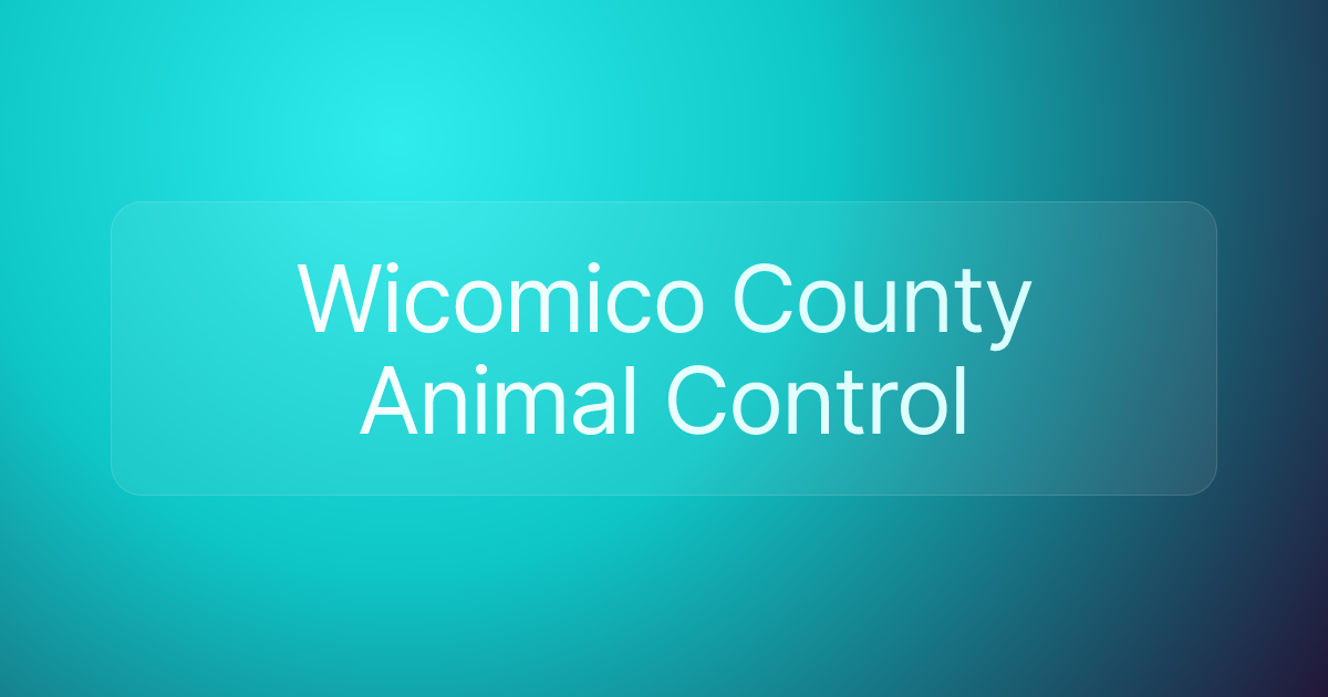 Wicomico County Animal Control