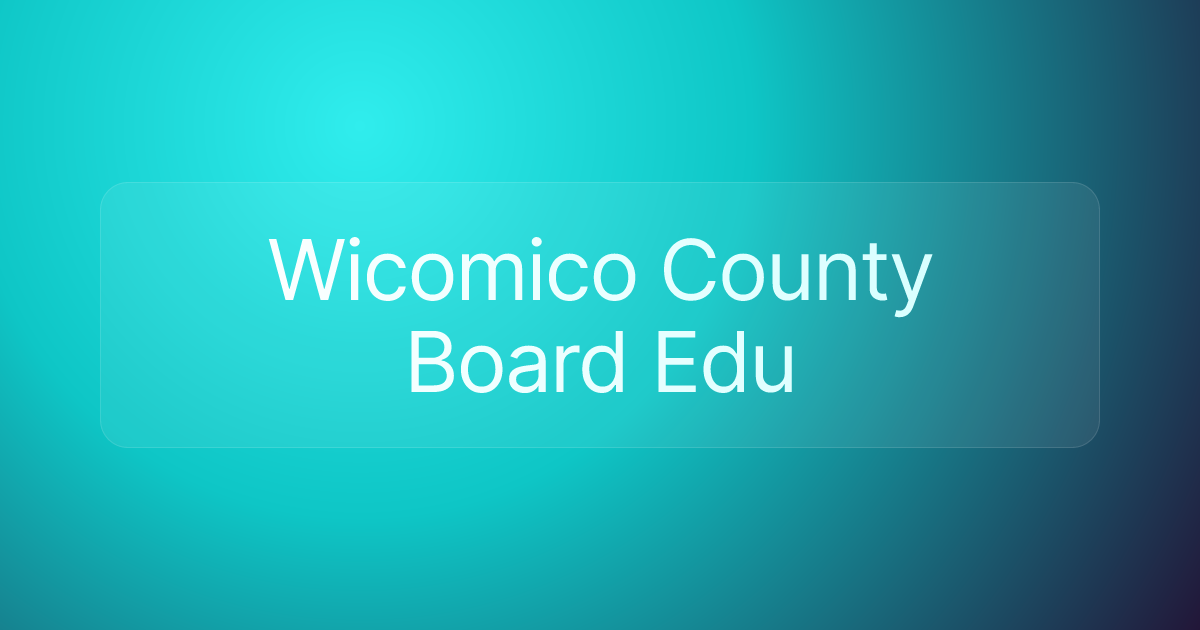 Wicomico County Board Edu