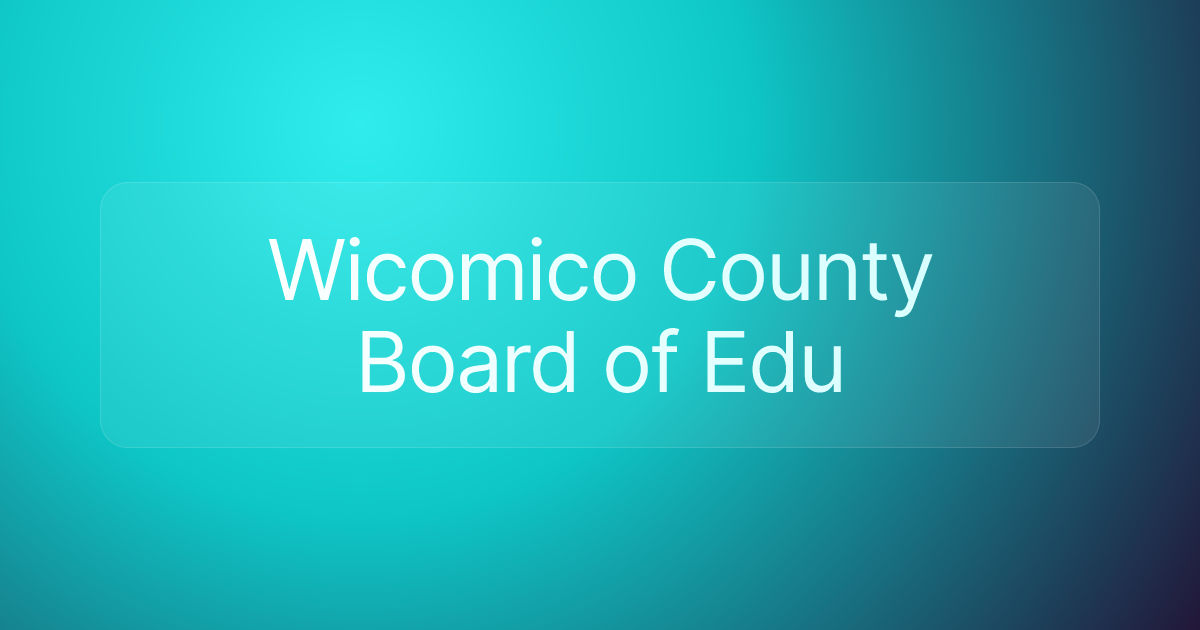 Wicomico County Board of Edu