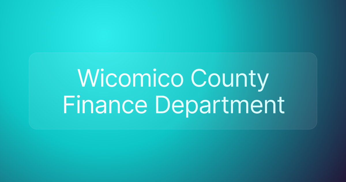 Wicomico County Finance Department