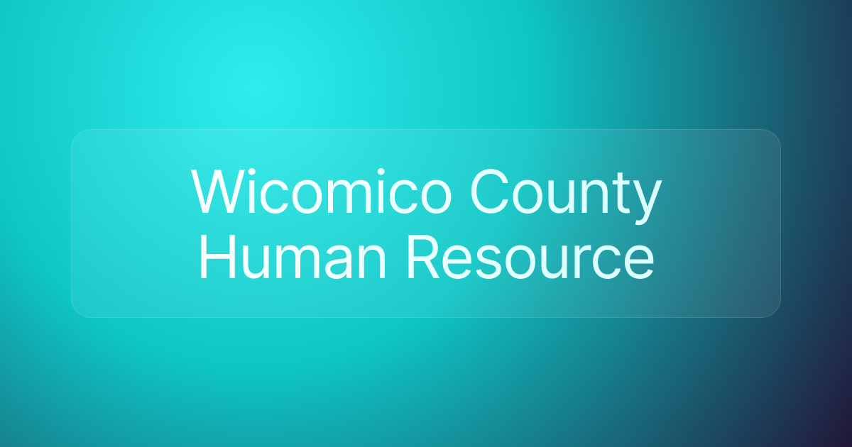 Wicomico County Human Resource