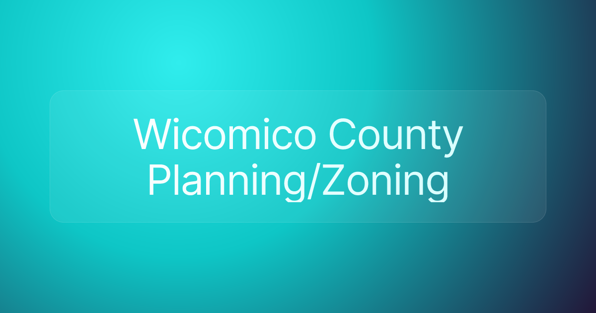 Wicomico County Planning/Zoning