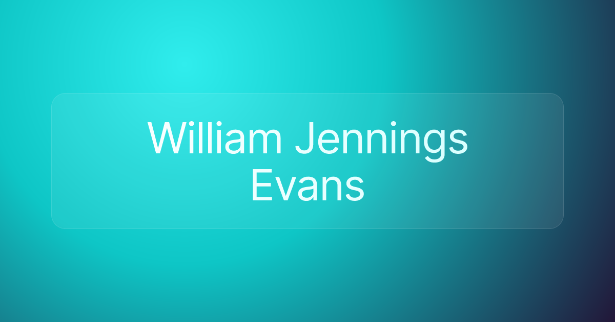 William Jennings Evans