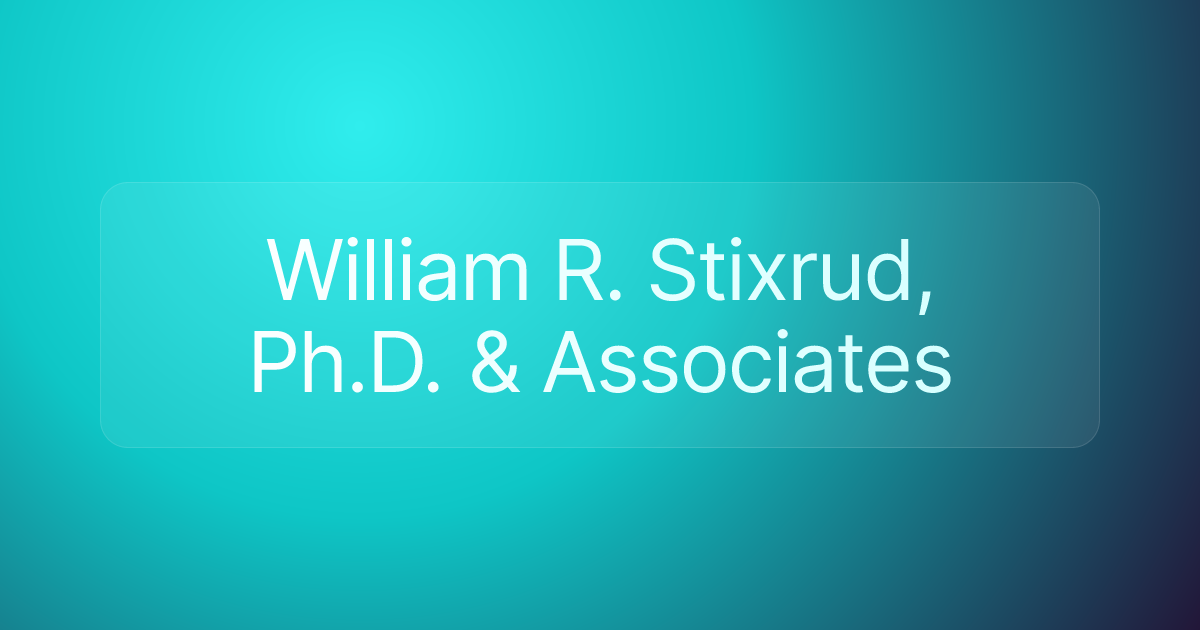 William R. Stixrud, Ph.D. & Associates