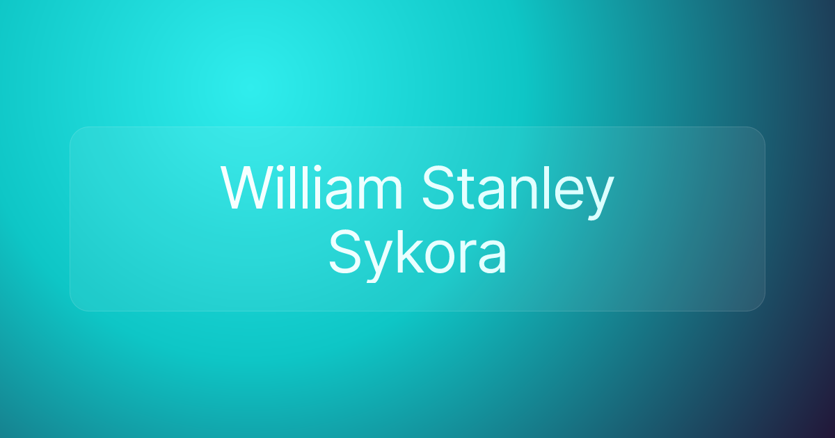 William Stanley Sykora
