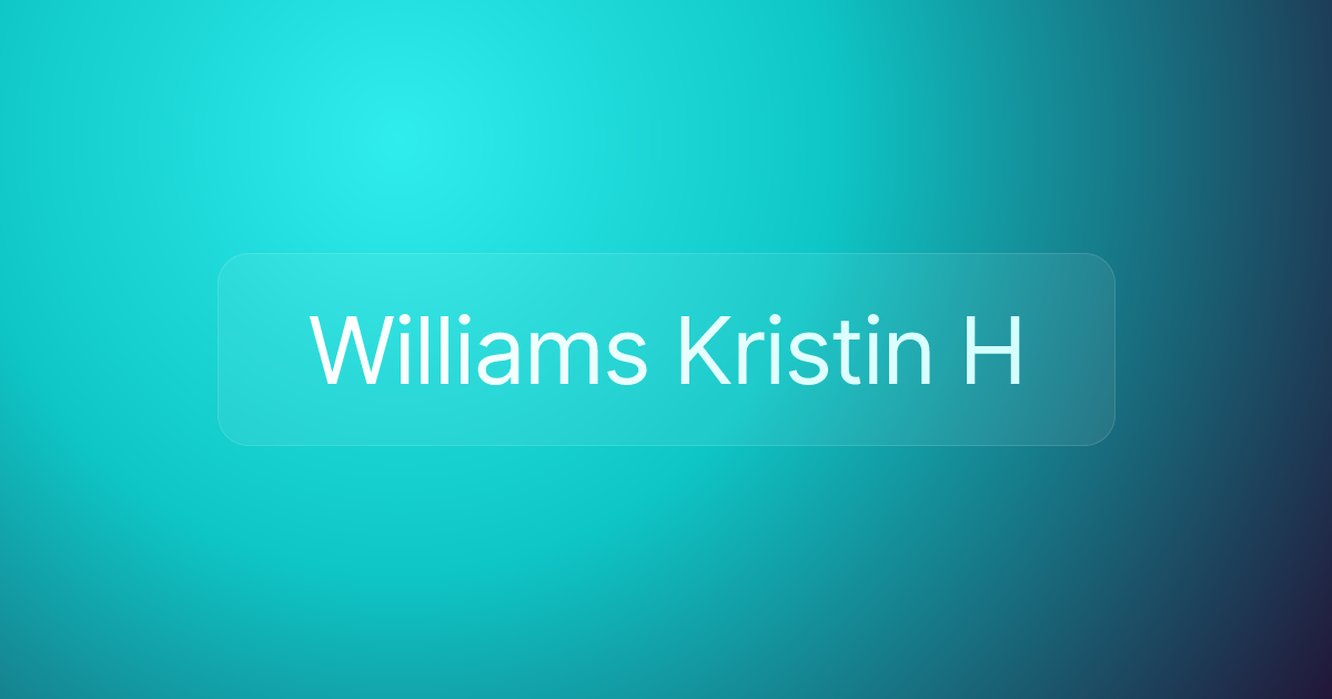 Williams Kristin H
