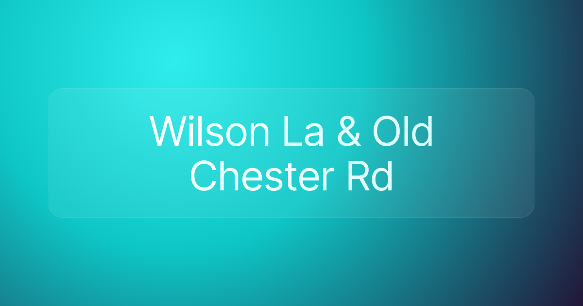 Wilson La & Old Chester Rd