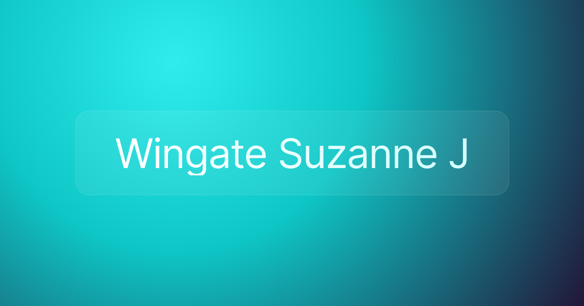Wingate Suzanne J