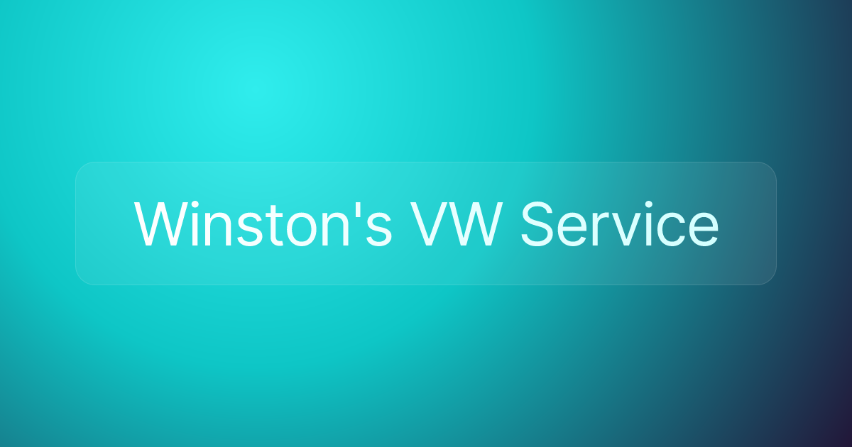 Winston's VW Service