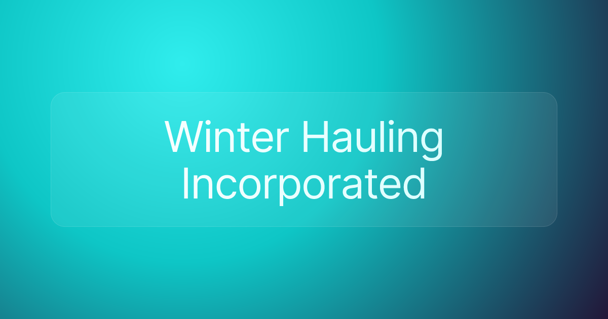 Winter Hauling Incorporated