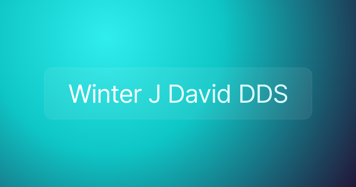 Winter J David DDS