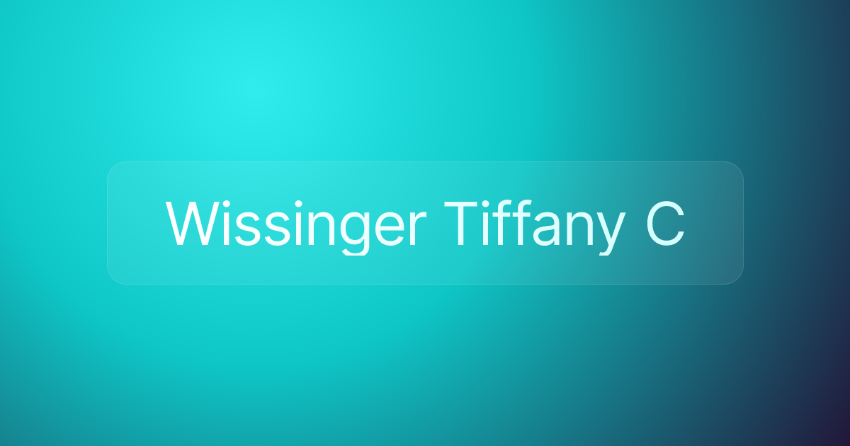 Wissinger Tiffany C