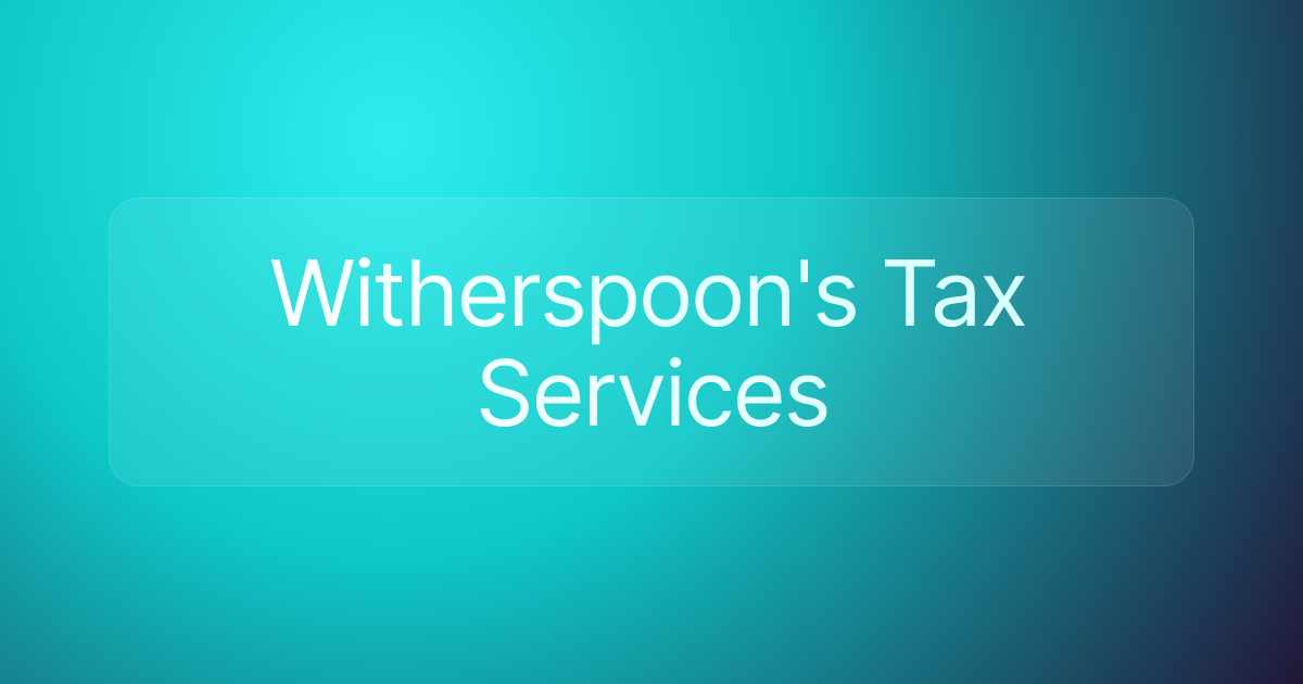 Witherspoon's Tax Services