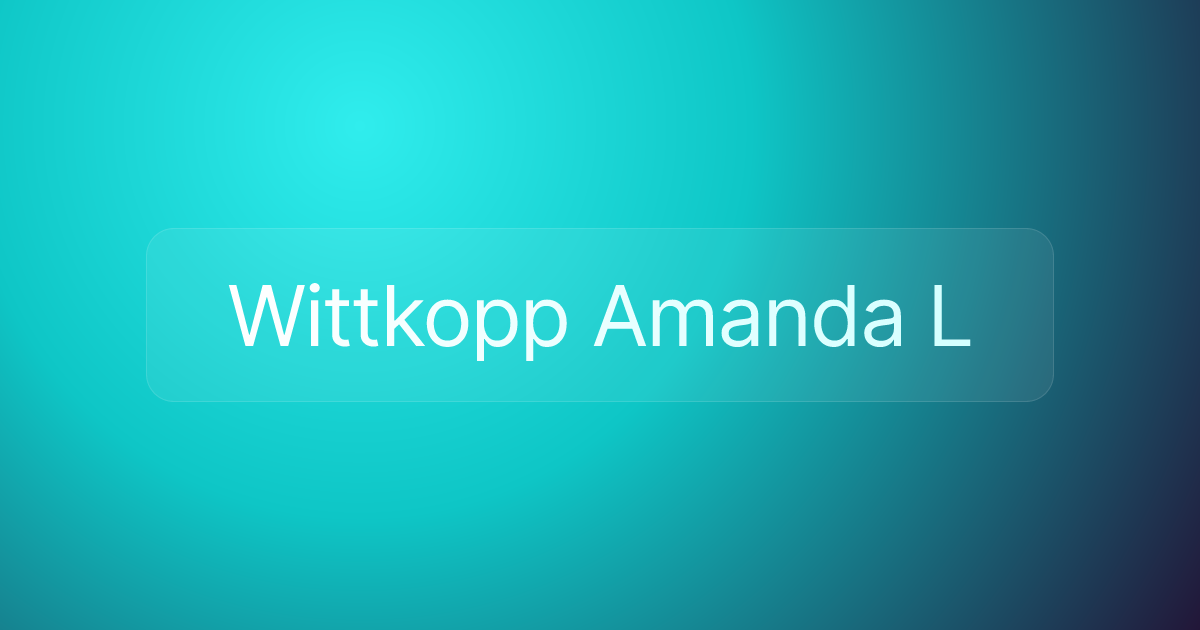 Wittkopp Amanda L