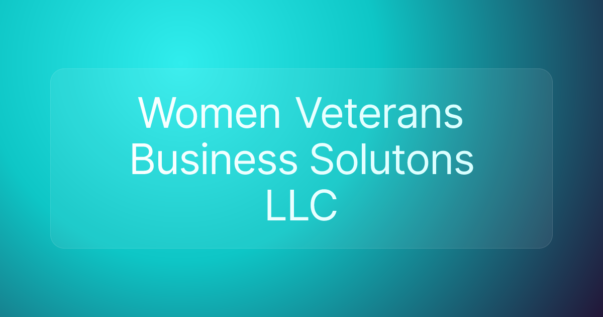 Women Veterans Business Solutons LLC