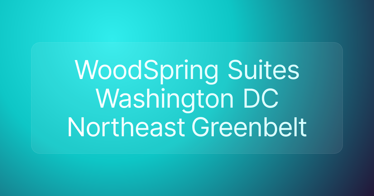 WoodSpring Suites Washington DC Northeast Greenbelt