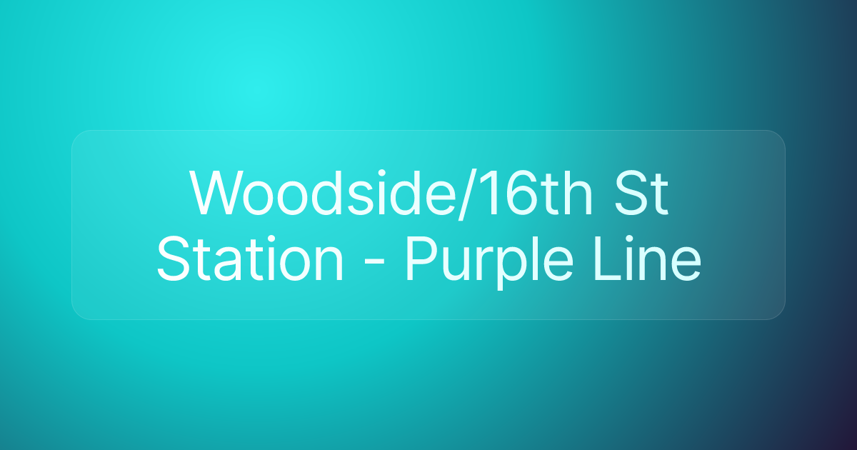 Woodside/16th St Station - Purple Line