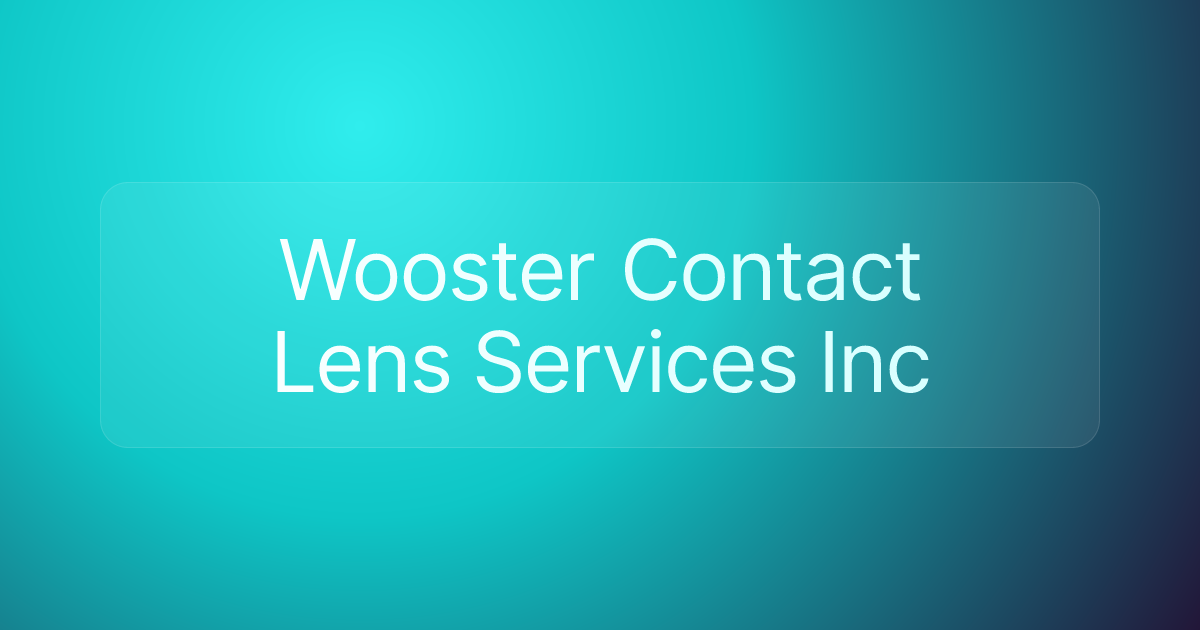 Wooster Contact Lens Services Inc