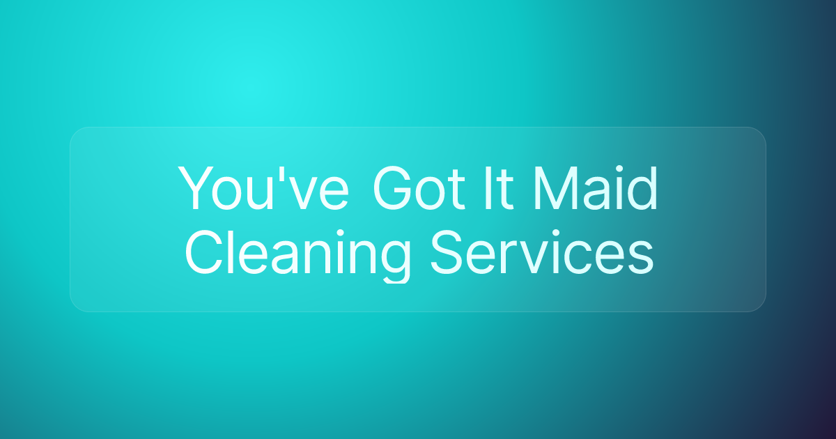 You've Got It Maid Cleaning Services