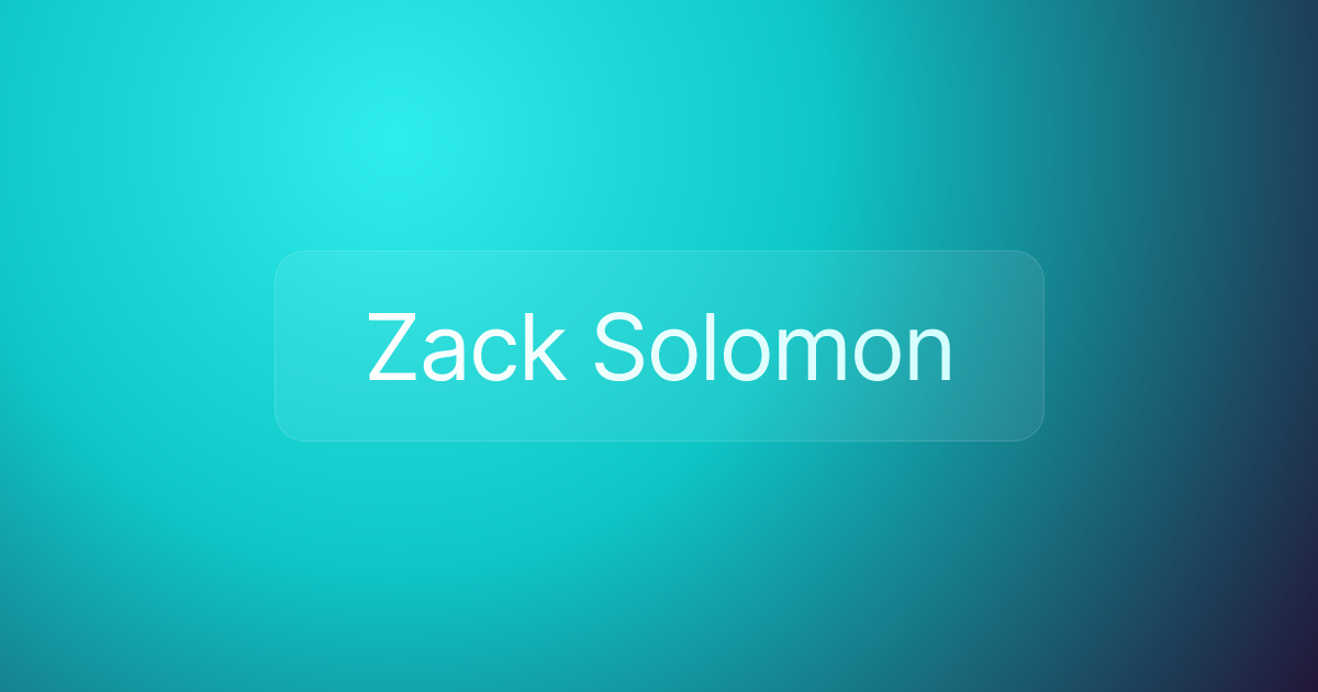 Zack Solomon