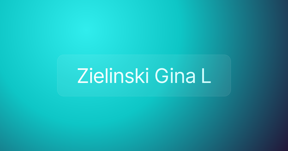 Zielinski Gina L