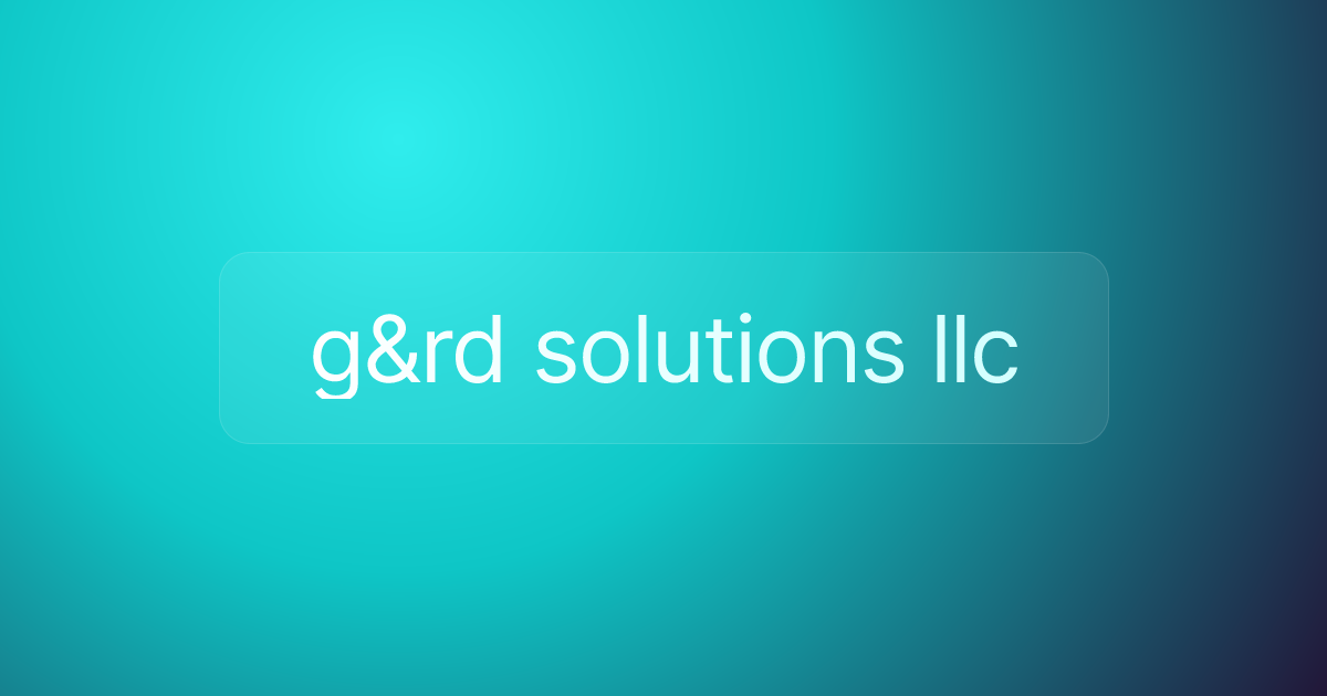 g&rd solutions llc