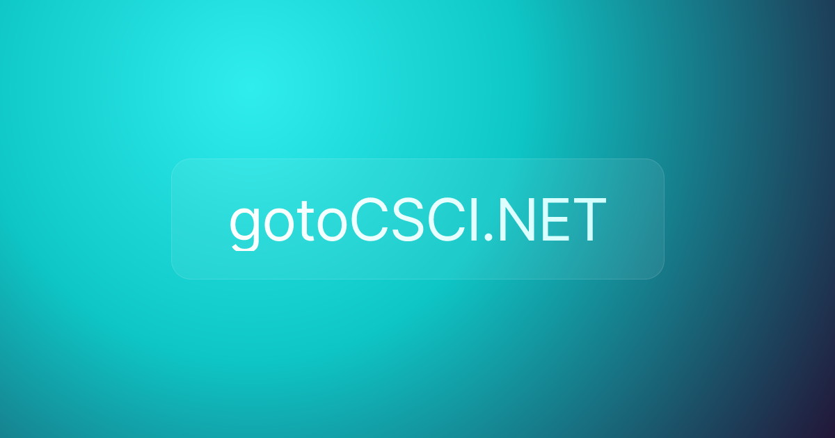 gotoCSCI.NET