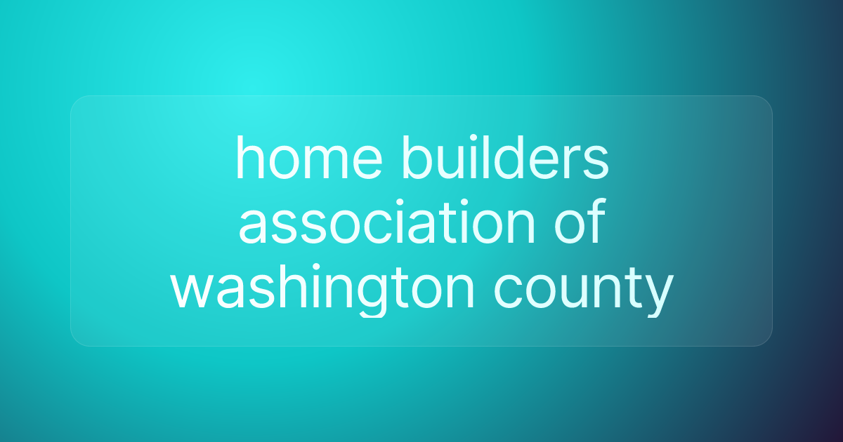 home builders association of washington county