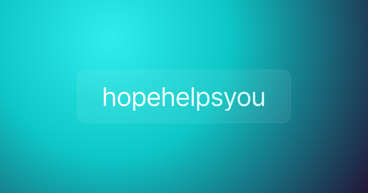 hopehelpsyou