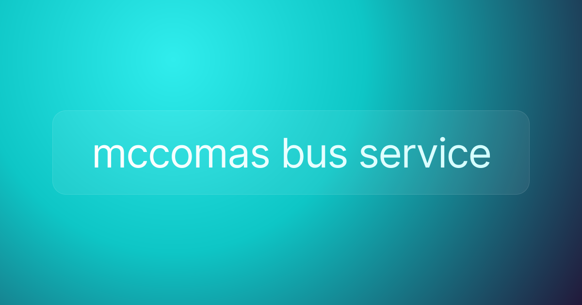 mccomas bus service