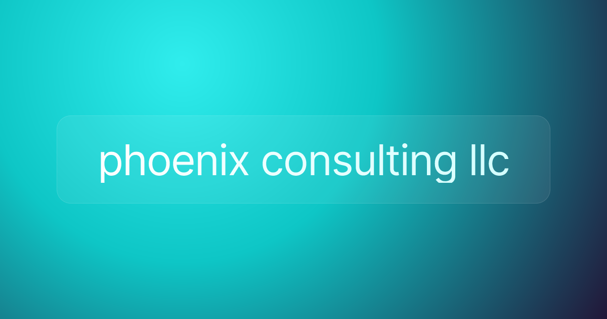 phoenix consulting llc