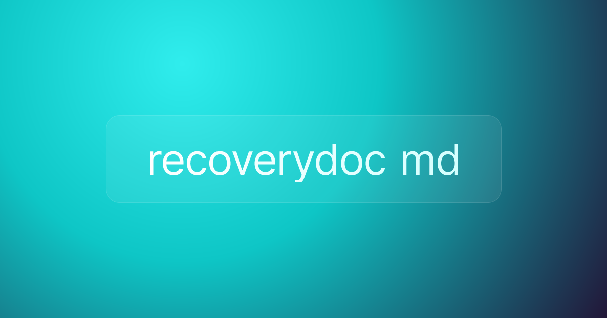 recoverydoc md