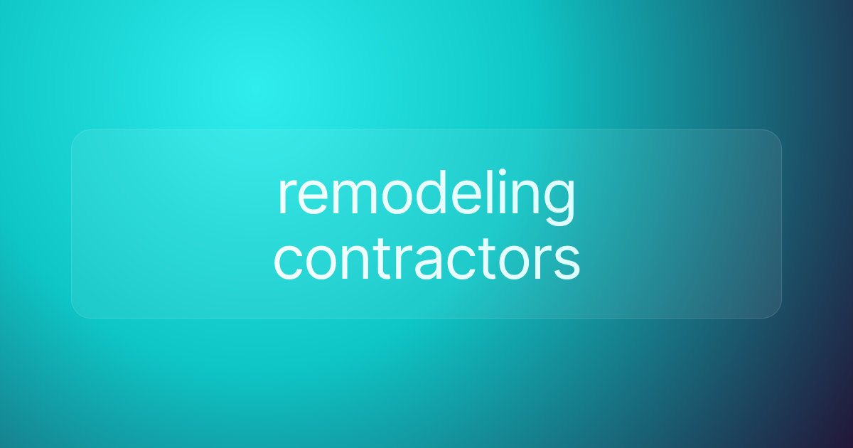 remodeling contractors