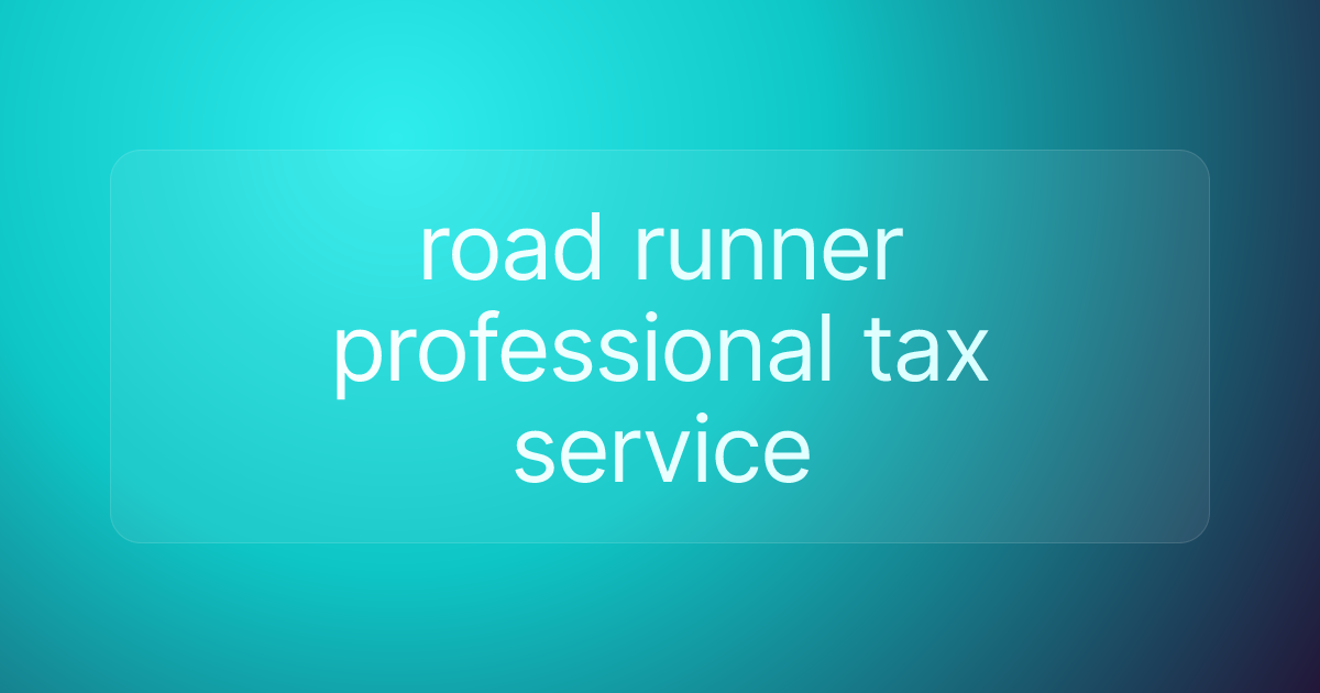 road runner professional tax service