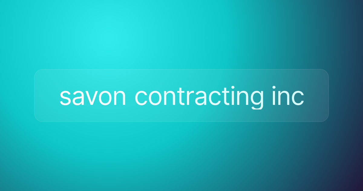 savon contracting inc