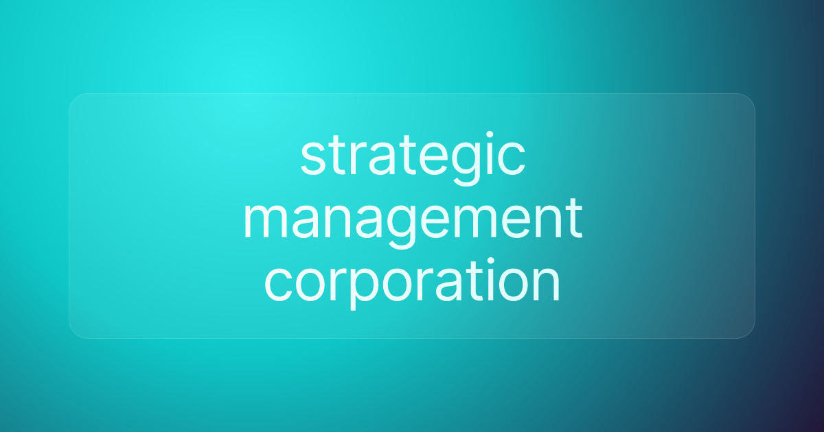 strategic management corporation