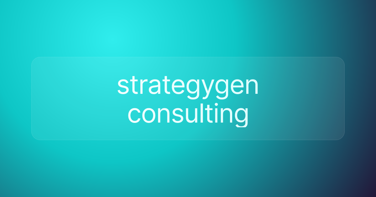 strategygen consulting