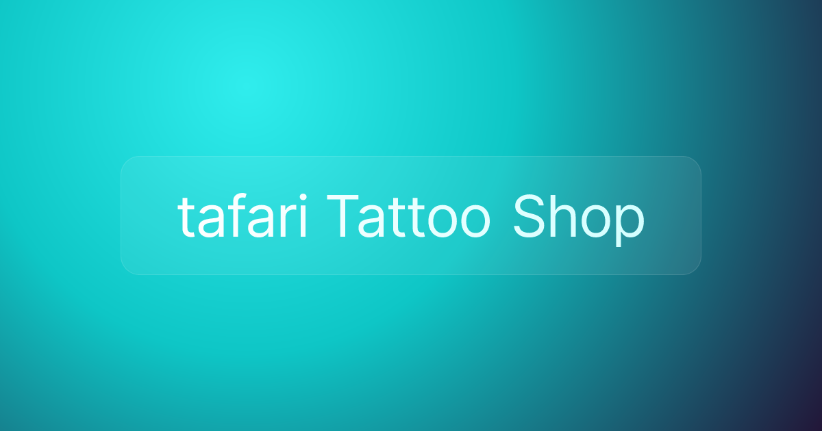 tafari Tattoo Shop